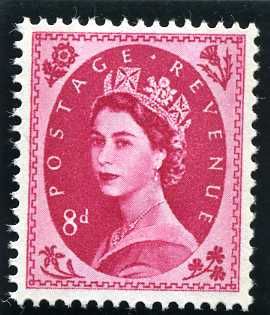 Queen Elizabeth II - 8d Predecimal Wilding