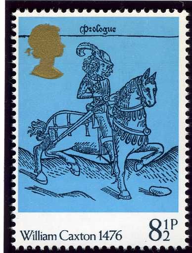 William Caxton 1476 -Woodcut from The Canterbury Tales