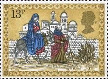 Mary and Joseph travelling to Bethlehem