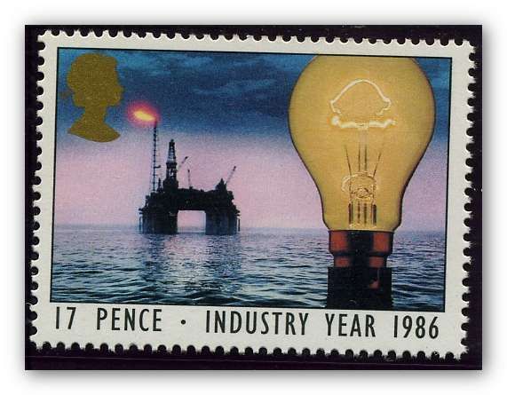 Light Bulb and North Sea Oil Drilling (Energy)