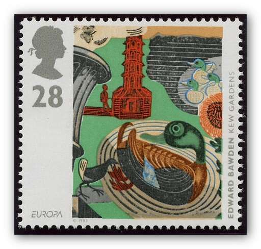 C.E.P.T.- "Kew Gardens" (lithograf) (Edward Bawden)