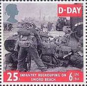 Infantry regrouping on Sword Beach