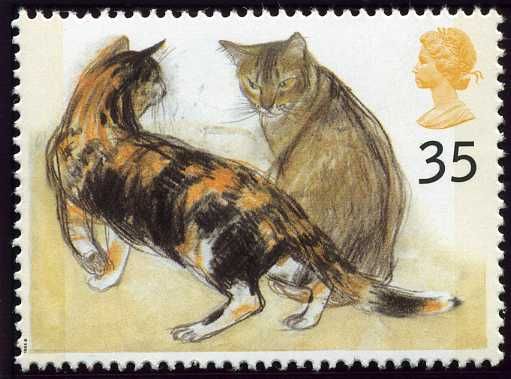 Kikko (Tortoiseshell) and Rosy (Abyssinian) - (Felis silvest