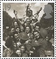 British Troops and French Civilians celebrating