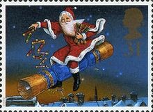 Father Christmas riding Cracker