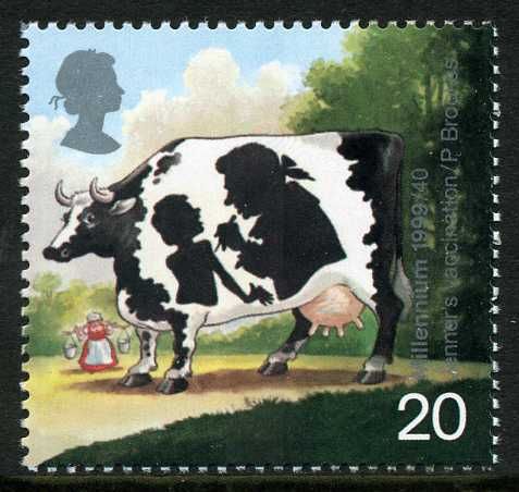 Jenner's Vaccination - Vaccinating Child (pattern in cow mar