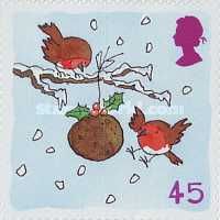 Robins with Christmas Pudding
