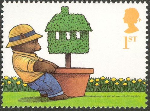 Bear pulling Potted Topiary Tree (Moving Home)