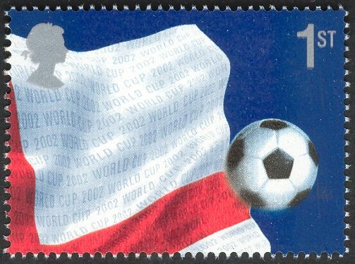 Top Right Quarter of English Flag and Football