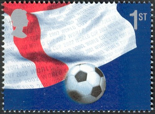 Bottom Right Quarter of English Flag and Football