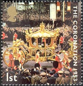 Coronation Coach outside Buckingham Palace