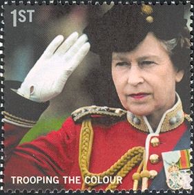 Queen taking the salute as Colonel-in-Chief