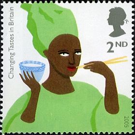 African Woman Eating Rice