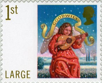 Angel playing Lute LARGE S/A