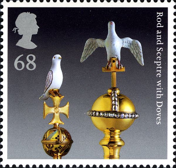 Rod and Sceptre with doves