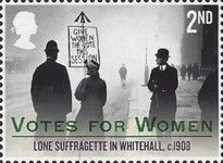 Lone Suffragette in Whitehall, c.1908