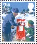 Grandpa and Child Posting Christmas Greetings
