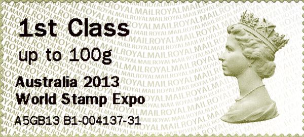 Machin - RM Overprint "Australia 2013, World Stamp Expo"
