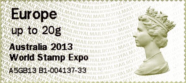 Machin - RM Overprint "Australia 2013, Stamp Expo"