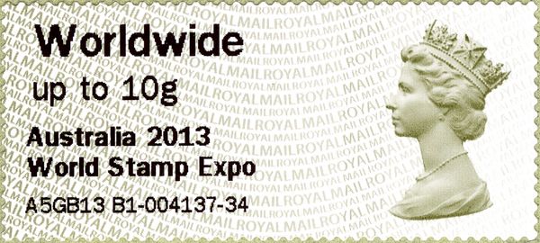 Machin - RM Overprint "Australia 2013, Stamp Expo"