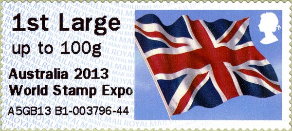 Union Jack - RM Overprint "Australia 2013, World Stamp Expo"