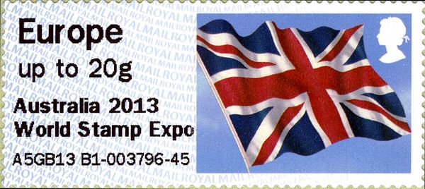 Union Jack - RM Overprint "Australia 2013, World Stamp Expo"