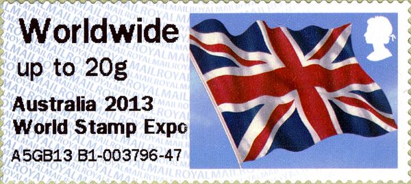 Union Jack - RM Overprint "Australia 2013, Stamp Expo"