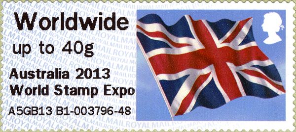 Union Jack - RM Overprint "Australia 2013, Stamp Expo"