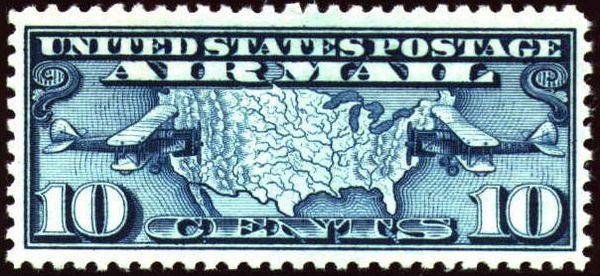 Map of the USA and Two De Havilland D.H. 4M Mail Planes