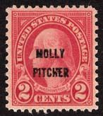George Washington, overprinted Molly Pitcher