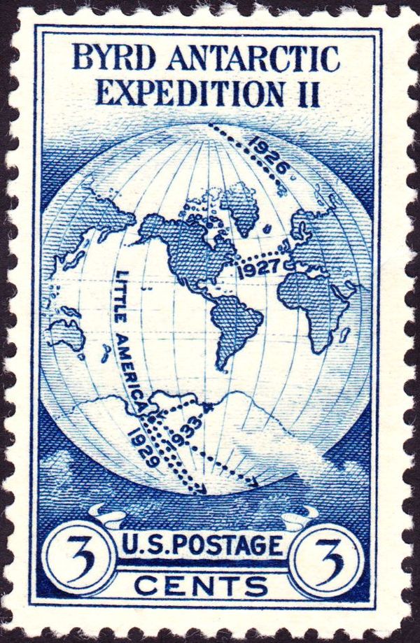 Byrd Antartic Expedition - World Map on van der Grinten's P