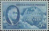 Roosevelt, Map of Western Hemisphere and Four Freedoms