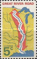 Map of Central United States with Great River Road