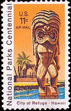 Statue and Temple, City of Refuge, Hawaii