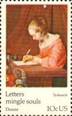 "lady Writing Letter," by Gerard Terborch, 1654
