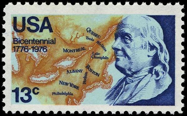 Franklin and Map of North America, 1776