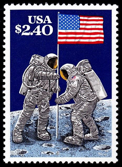 Raising the Flag on the Lunar Surface, July 20, 1969
