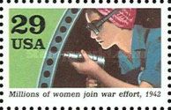 Woman with drill (millions of women join war effort)