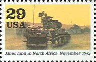 Tank in desert (Allies land in North Africa, Nov.)