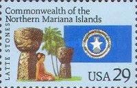 Mariana Islands Statues, Woman and Flag