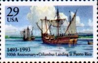 Columbus' Ships Landing in Puerto Rico