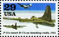P-51s Escorts B-17s on bombing raids