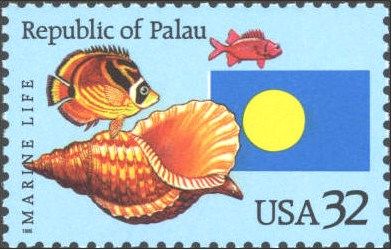 Fish, Sea Snail, National Flag of Palau