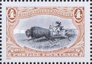 American Bison (Bos bison), Hunted by an Indian