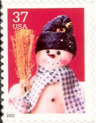 Snowman with Blue Plaid Scarf