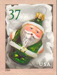 Green Santa Ornaments