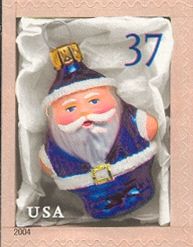 Blue Santa Ornaments