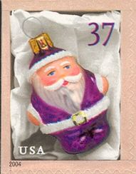 Purple Santa Ornaments