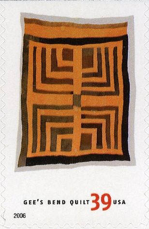 Housetop Four Block Half Log Cabin Variation, by Lottie Moon