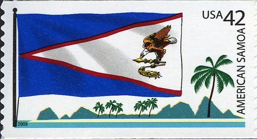 American Samoa flag, Bald Eagle, Palm trees